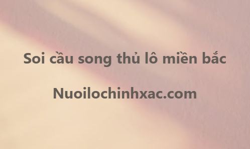 Soi cầu song thủ lô